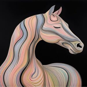 Serene horse metal art print 4 x 6 inches